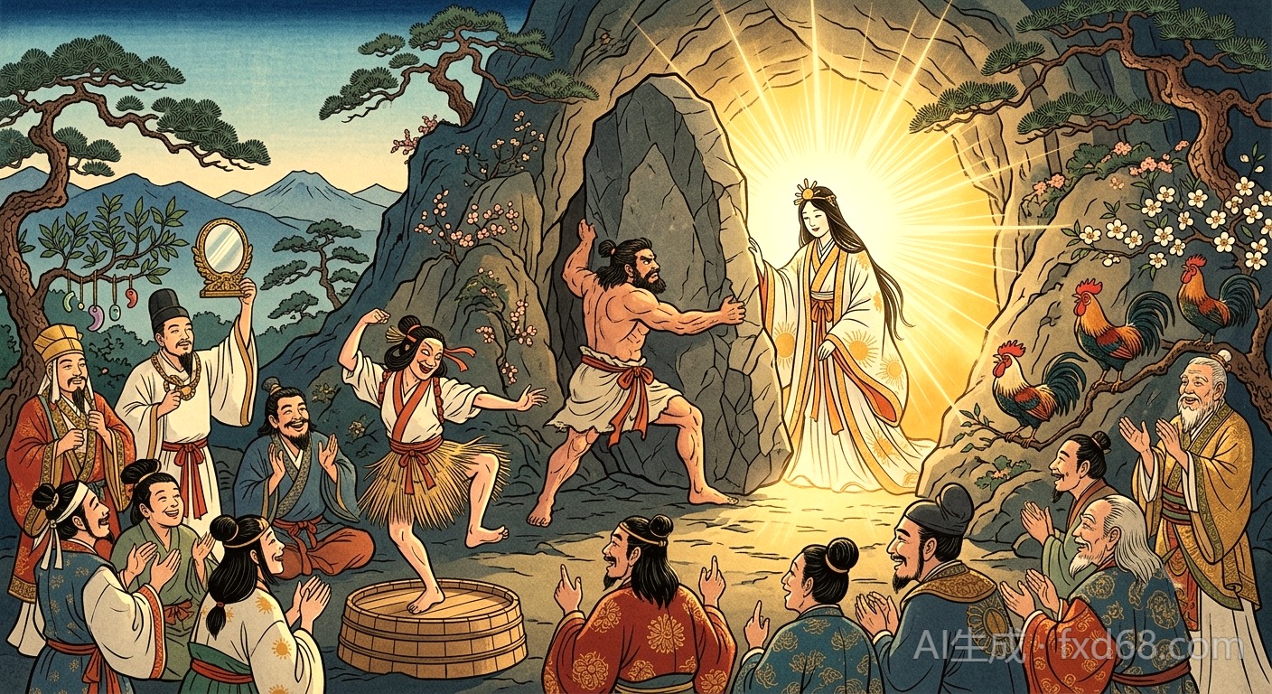天照大神与天岩户