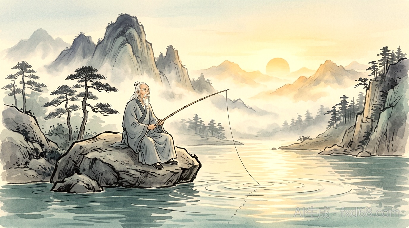 姜子牙渭水垂钓
